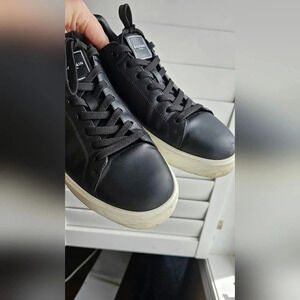 BALMAIN Authentic Black Geniune Leather Classic  Men's Shoes Sneakers  size 11